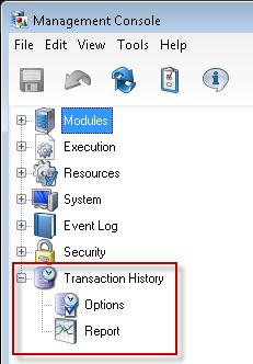 Getting Started The transaction history options and report are not currently available in the web version of Management Console.