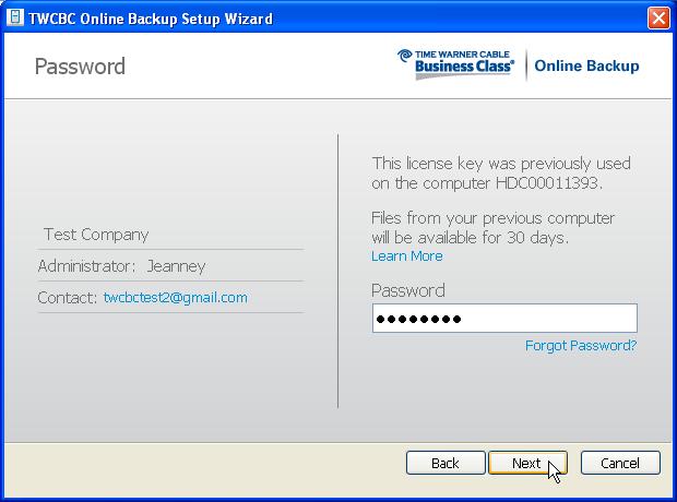 Chapter 4: Restoring Files To install Online Backup on a replacement computer: 1.