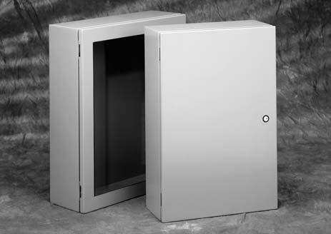 Type 4 / 12 Enclosures Type 4 & 12 Single-Door Wall-Mount Enclosures Data Sheet Application Houses electrical controls and instruments in a contemporary streamlined design Premier series enclosures