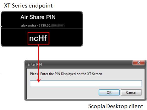 Presenting Content Using an Avaya Scopia XT Series Endpoint 3. If the XT Series endpoint is protected with a password, enter the password displayed on the endpoint screen.