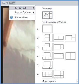 Changing Your Video Layout during a Videoconference Access video layout options Figure 20: Changing the video