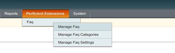 ->Faq-> Manage Faq Settings OR System ->Configuration->PERFICIENT EXTENSIONS ->Faq First tab that follows is General with the setting