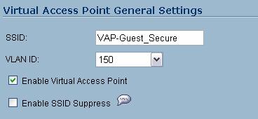 SonicPoint Virtual AP Configuration Tasklist Virtual Access Points The VAP Settings feature allows for setup of general VAP settings. SSID and VLAN ID are configured through VAP Settings.