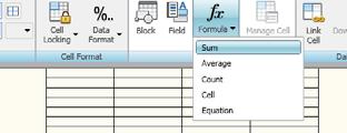Formulas calculate operations based on numeric data in table cells.