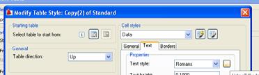 Cell Text Options Cell Border Options Lab Activity Start to insert a new table. Create a new table style, using RomansS_IV25 Text Height.