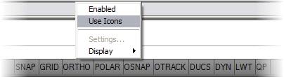 Status Bar The following tools are available on the Status Bar: Option Description Model Displays model space in the drawing screen.