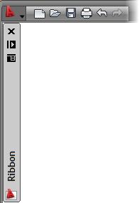 Click on the ribbon title bar and drag it to the left edge of the drawing screen. Note that most of the screen is now optimized as drawing area.