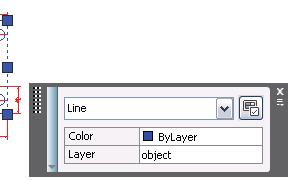 7. Select a line object in the drawing.