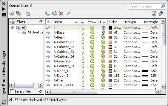 Using the Layer Properties Manager You use the Layer Properties Manager to specify the properties and the appearance of objects in a drawing.