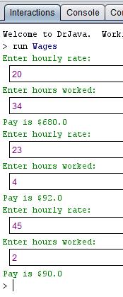 Q14. Wages.java Develop a Java application that will determine the gross pay for each of three employees.