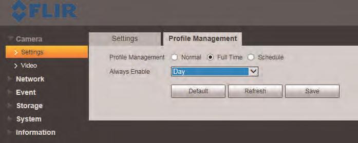 In order to get the full benefit of this feature, ensure you have configured the Normal, Day, and Night profiles in the Settings submenu. See 5.1.