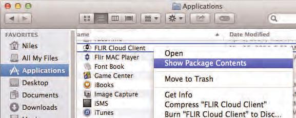 8 Using FLIR Cloud Client for PC or Mac To retrieve downloaded video files: PC Users: Browse to the folders listed in General>File. Mac Users: Browse to the folders listed in General>File.