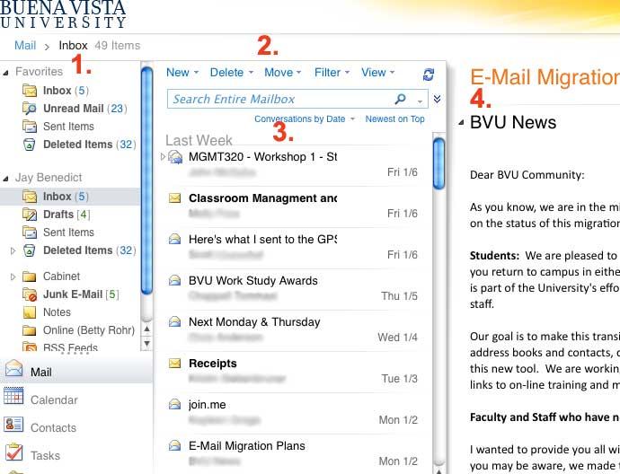 Microsoft Outlook: Outlook Web App Using the Outlook Web App (OWA) you can access your BVU email from any place you have an Internet connection. To open Microsoft Outlook Web App: 1.