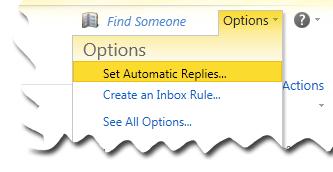 2. Click the Send Automatic Replies radio button. 3. Select the Send replies only during this time period checkbox and adjust the Start time and End time.