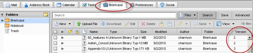 Briefcase Features Version Control.