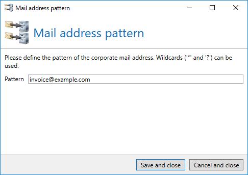 Picture 159: Assignment of profiles to internal mail addresses Picture 160: Create new assignment In the last step, you define in a profile how metadata of a mail are depicted on metadata in the