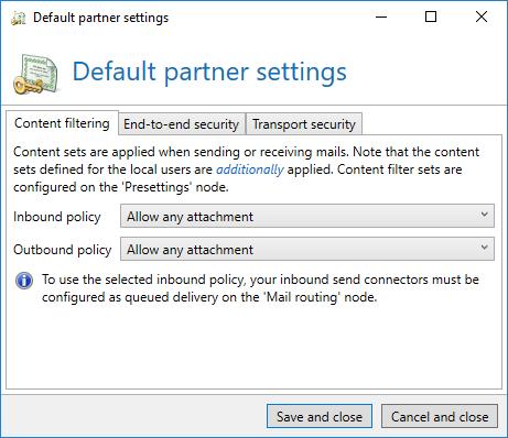 People and identities Partner Partner topic A partner entry defines how mails are supposed to be exchanged with external communication partners.