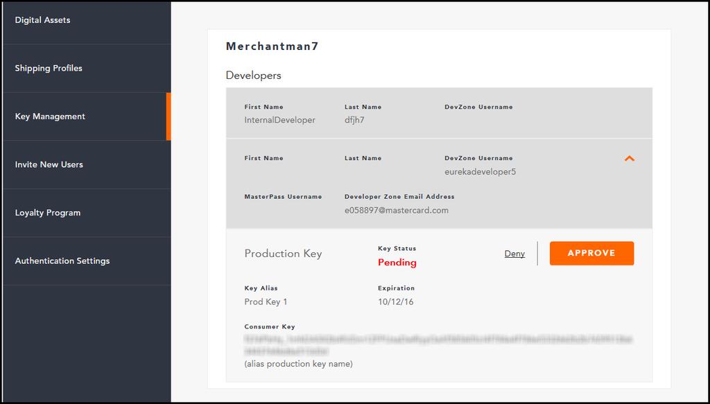 Service Provider Merchant by Merchant Onboarding Steps Review Key Request and Approve/Reject Merchant Activity 3.
