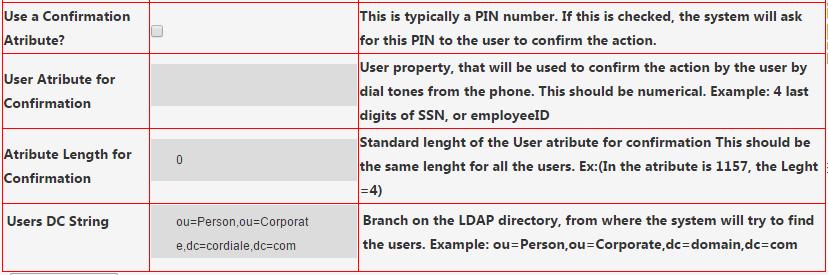 Use a Confirmation Attribute? : If this is checked, the system will ask for a PIN number before committing the unlock.