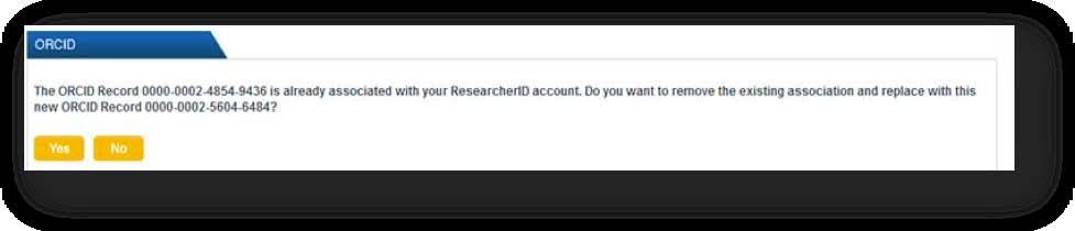 will see the following message: If your ResearcherID account is already