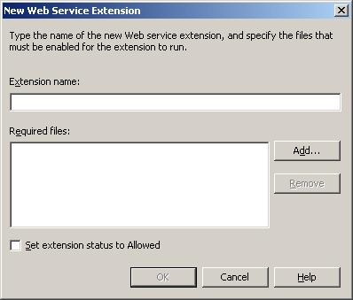 In the New Web Service Extension dialog: a.