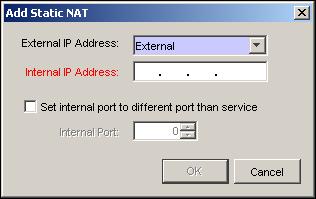 Using 1-to-1 NAT 4 Click NAT. The Add Static NAT dialog box appears. Note Mail servers must use the correct external address of the Firebox for incoming NAT. If not, mail problems can occur.