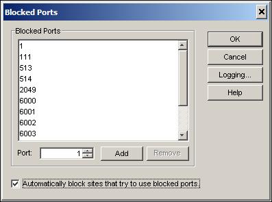 Blocking Ports rlogin, rsh, rcp (ports 513, 514) These services give remote access to other computers. They are a security risk and many attackers probe for these services.