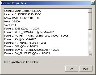 Working with Aliases Seeing the properties of a license To see the properties of a license, select the license key and click Properties.