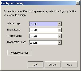 Using Logging Activating Syslog logging You can configure the Firebox to send log information to a Syslog server.