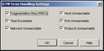 Setting Policy Precedence Setting ICMP error handling You can set the ICMP error handling settings associated with the policy.