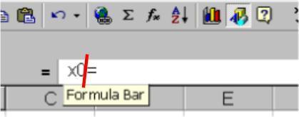 ** Select Cells B6-B8 The nice thing about the Excel environment is that when you set the mouse pointer on top of a toolbar icon a text box appears describing what that icon does.