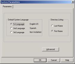 VUP Programming 3-7 1. Select Parameters System Parameters from the menu bar. The Parameters tab appears (see Figure 3-4). Figure 3-4: System Parameters Tab 2.