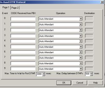 VUP Programming 3-11 Figure 3-6: In-band DTMF Protocol Dialog 2. Enter the Code Received from the PBX and select the required Operation from the operation drop-down menu on the right.
