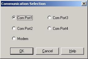 4-2 Administrator's Operations To set up the PC connection 1. Select Communication Com Port from the menu bar, The Communication Selection dialog appears (see Figure 4-1).