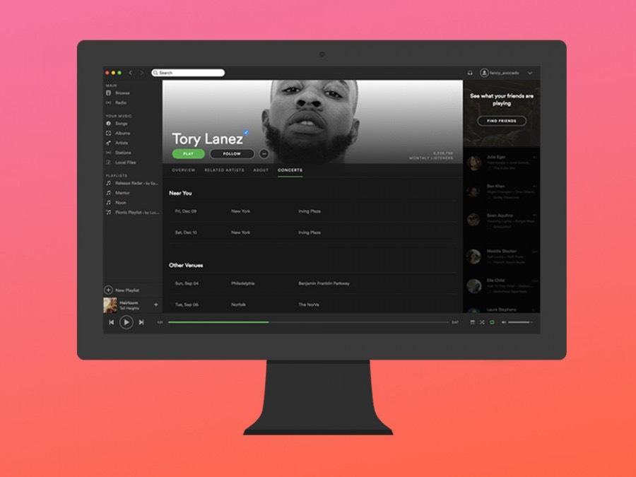 Spotify is offering personalized list of concerts The on-demand music service wants to help users discover artists and their live concerts happening around their location.