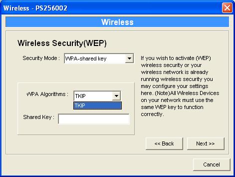 PassPhrase A passphrase simplifies the WEP encryption process by automatically generating the WEP encryption keys for the print server.
