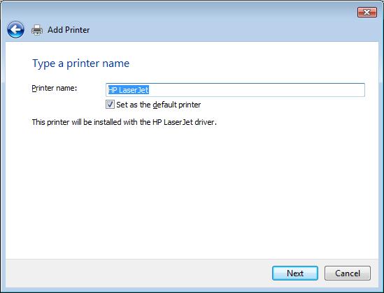 9. Name your printer and