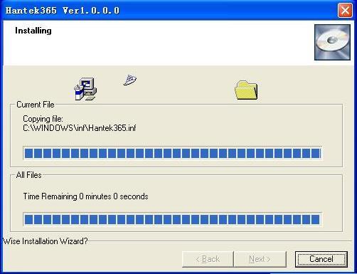 Getting Start 5. Check the setup information. Click Next to start copying of Files.