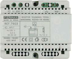 REF.7903 STANDALONE Radiofrequency standalone DIN rail receiver (ref.7903) Single channel receiver 433.9MHz. Trinary technology. The receiver admits all emitters (ref.