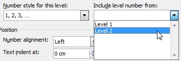 With the Modify Multilevel list dialog box displayed, below Click level to modify select 3. 25. Select and delete everything shown in the Enter formatting for number box. The box is now empty. 26.