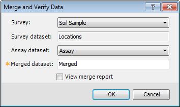 Merge Location and Assay Data Once the sample locations and assay data have been imported they can then be merged into a single dataset using the unique sample number associated with each record.