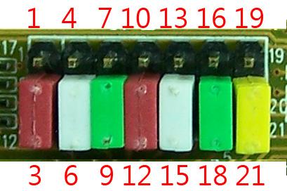 7 x 3 header block to enable Termination and BIAS resistors
