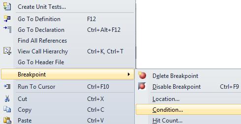 9 Figure 1.6: Conditional breakpoint In the Breakpoint Condition dialog box, enter n < 5 in the Condition box as illustrated below.
