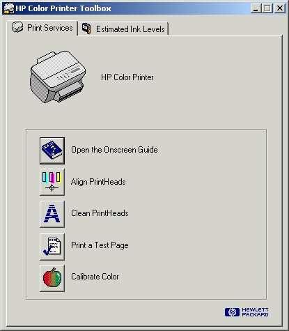 HP Toolbox Performing the following functions from your HP toolbox is recommended after changing printheads or cartridges.