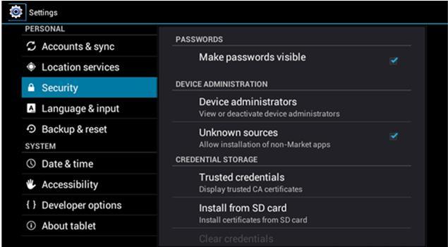 4.2: Application: Manage Passwords, Device Administration, Unknown