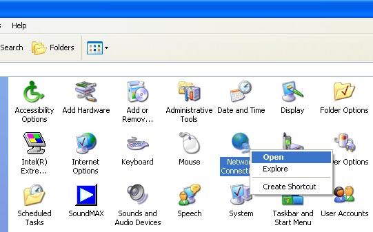 3.1.2 Windows XP O/S (1) Enter [Control Panel] -> click [Network