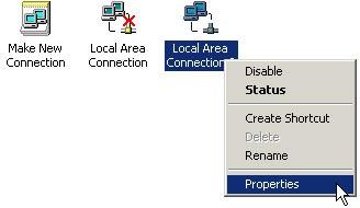 (2) Click [Local Area Connection] and right click and select