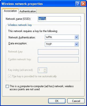 C. Verify that the Network Authentication is WPA and the Data encryption is TKIP or AES.