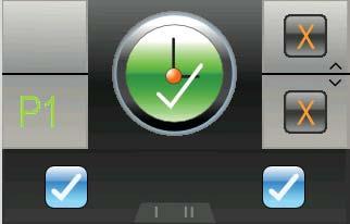 Clock on/off Press arrow up/down or joystick (push forward)