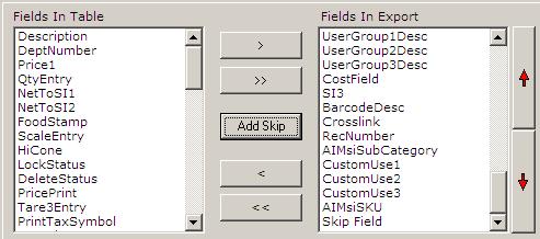 The Add Skip button in the red box allows the user to import a vendor s file that may have fields not used by the Version 7 software.